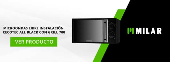 Microondas Libre Instalación Cecotec All Black con grill 700