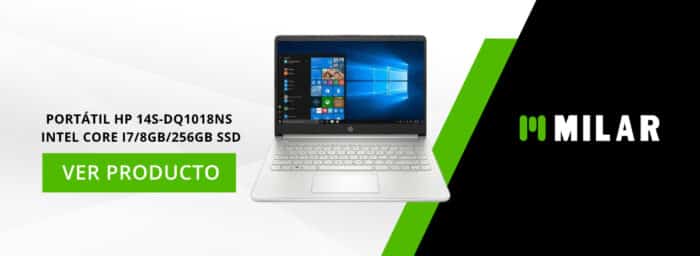 Portátil HP 14S-DQ1018NS Intel Core i7/8GB/256GB SSD