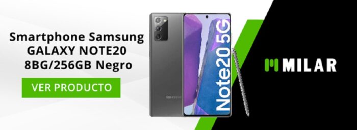 Smartphone Samsung GALAXY NOTE20 8BG/256GB Negro