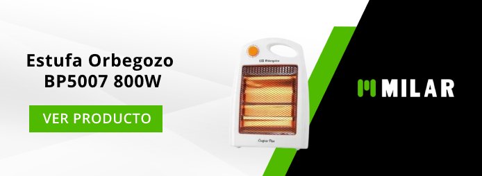 Estufa de cuarzo eléctrica Orbegozo 800W