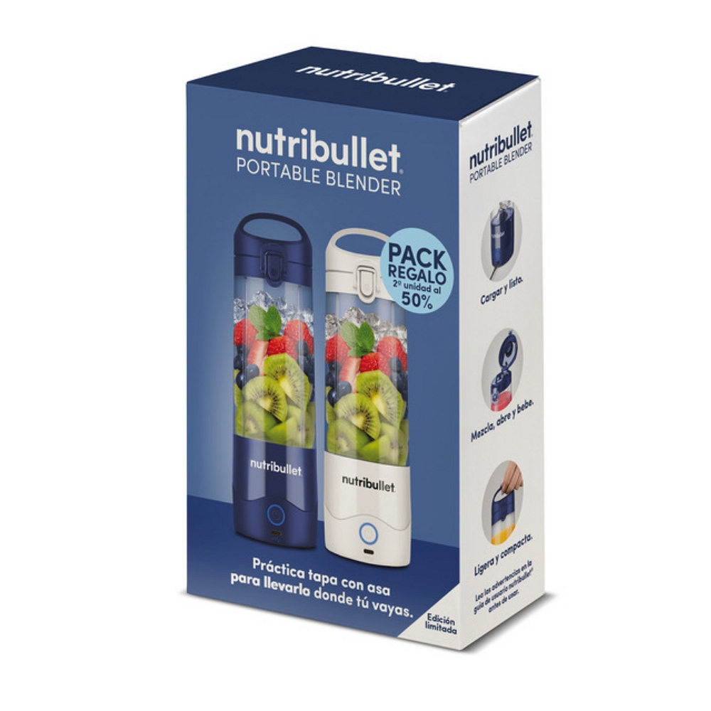 Pack 2 Batidoras de vaso individuales Nutribullet NBP003W + NBP003NBL