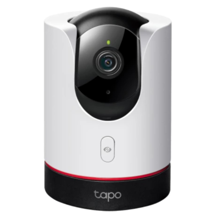 Una cámara TP Link sobre fondo blanco.