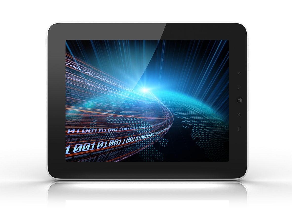 Una tablet Android sobre fondo blanco